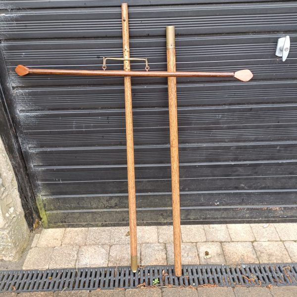 Oak Church Banner Holder. 8 ft Pole. Gothic. C 1890 - Image 4