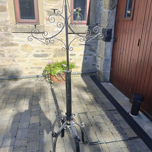 Church Candle Stand. Wrought Iron. Gothic.C 1895 - Image 4