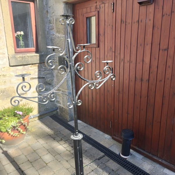 Church Candle Stand. Wrought Iron. Gothic.C 1895 - Image 5