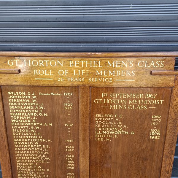 GT Horton Methodist Church Roll of Life Members Signage. Oak. - Image 2