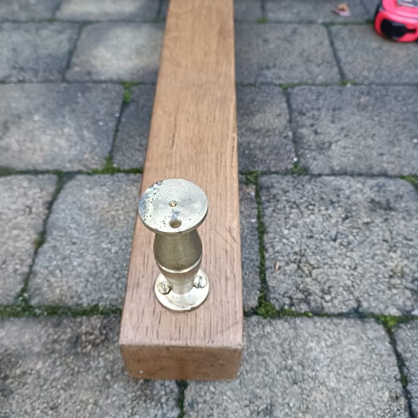 Very Rare Teak Church Funeral Cross with Brass Feet to rest on the Coffin at a Funeral. - Image 3