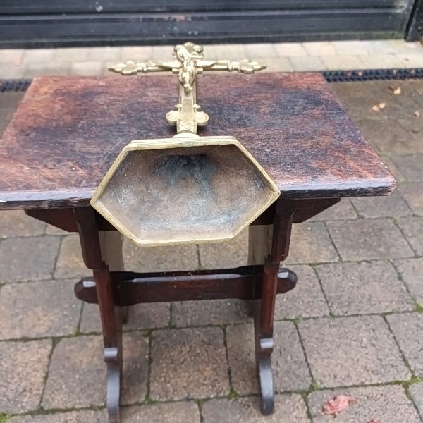 French Victorian Brass Alter Crucifix .17 ins x 9 ins. - Image 4
