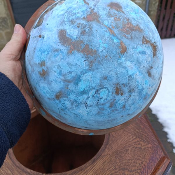 Amazing Large Church Baptism Pine Font. C 1880.Original Copper Water Bowl. - Image 7