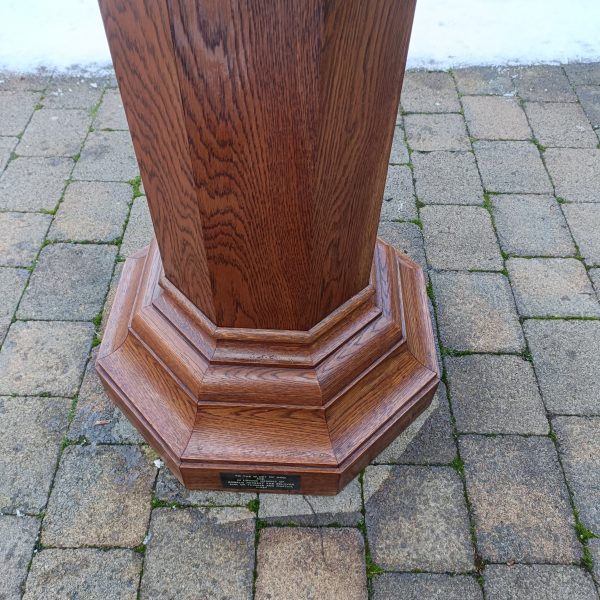 Amazing Large Church Baptism Pine Font. C 1880.Original Copper Water Bowl. - Image 9