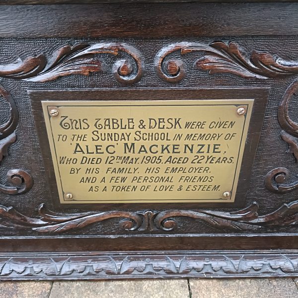 Large Oak Church Gable and Desk.  1905.Commemorative Plaque. - Image 2
