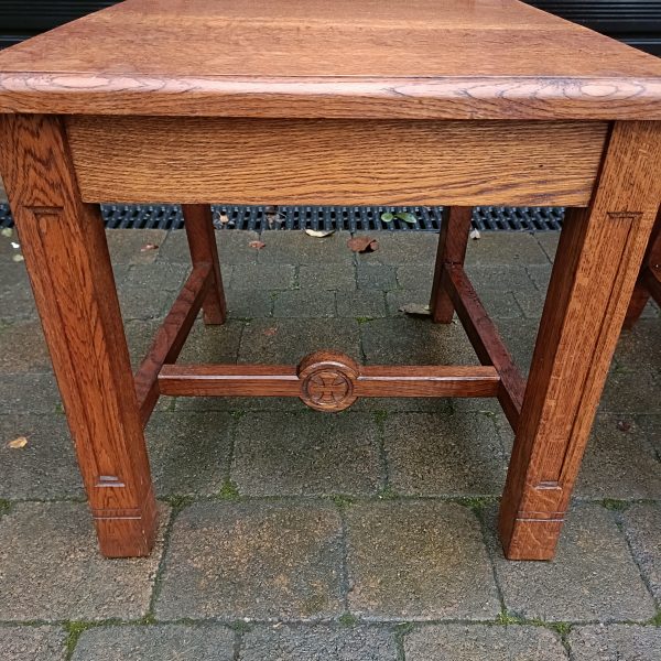 A Pair of Solid Oak Ornate Carved Church Chairs.No Wobbles. C 1895. - Image 5