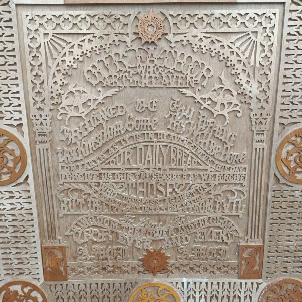 Large Carved Wood Church Lords Prayer. 33 ins x 39.5 ins - Image 2