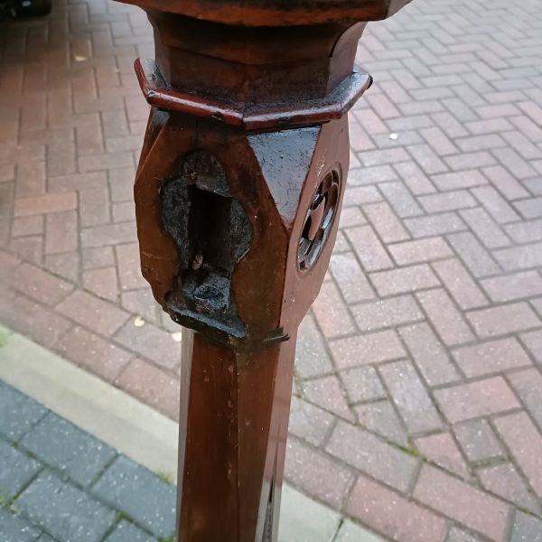 C1870 Church Mahogany Newel Post. Now a Decorative Piece. - Image 4