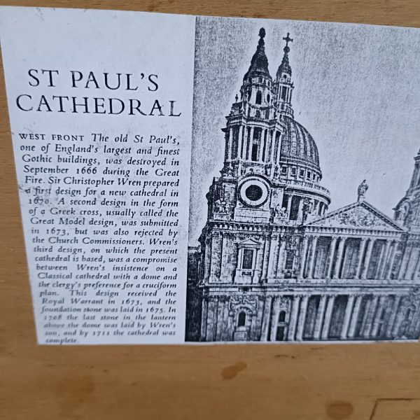 Amazing Wooden Model Of the West Front of the Old St Pauls Cathedral . - Image 5