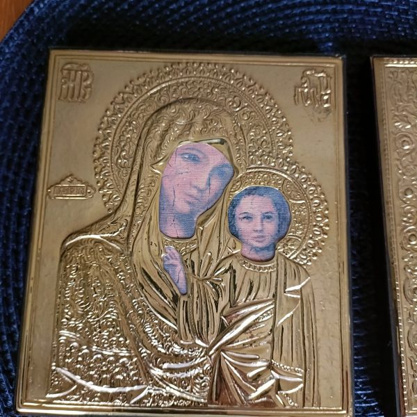 A Pair of Silver Religious Icons. 5 ins x 5.5 ins. - Image 2