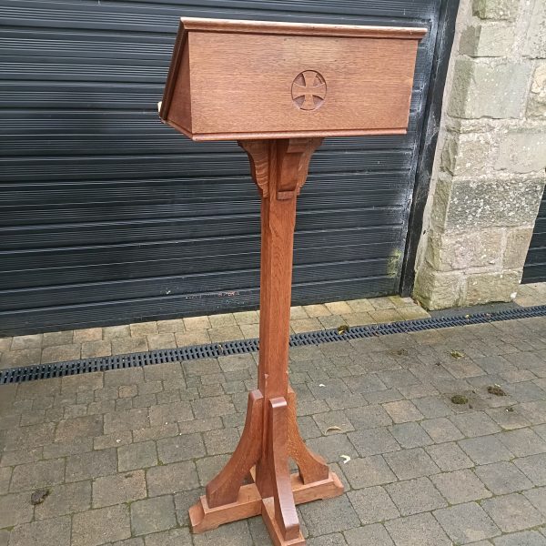 Large Solid Oak Church Lectern.C 1880. English. - Image 2