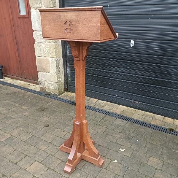 Large Solid Oak Church Lectern.C 1880. English. - Image 3