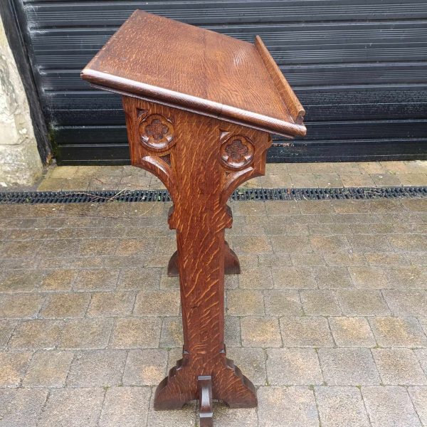 Amazing Oak Church Lectern. Pugin Style. Gothic. Carved. - Image 3