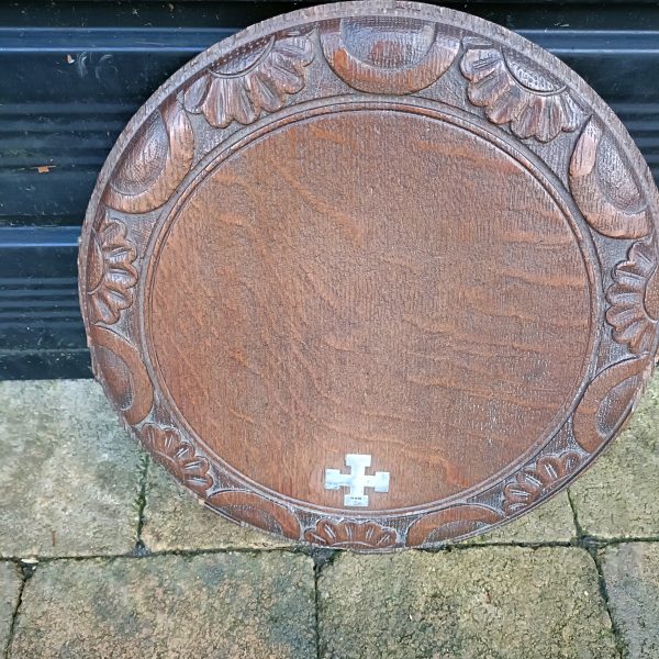 Church Holy Communion Oak Bread Plate. Silver Coloured Cross insert. - Image 5