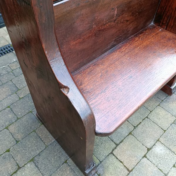 Amazing Small Pitch Pine Pew. Lovely patina. Solid. Heavy. - Image 4