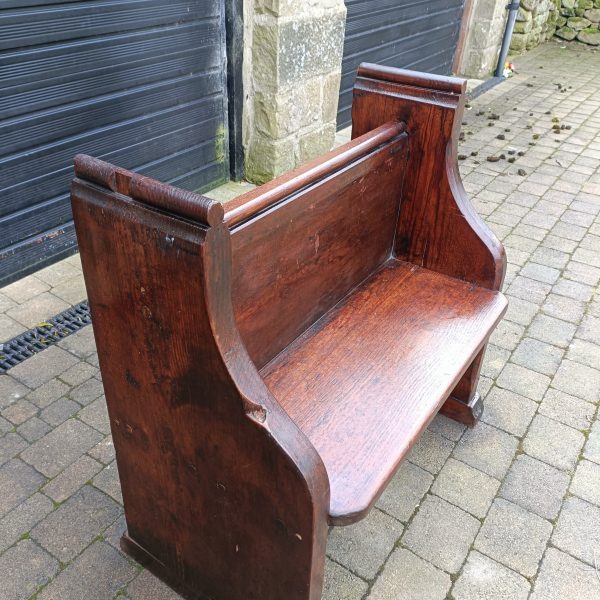 Amazing Small Pitch Pine Pew. Lovely patina. Solid. Heavy. - Image 2
