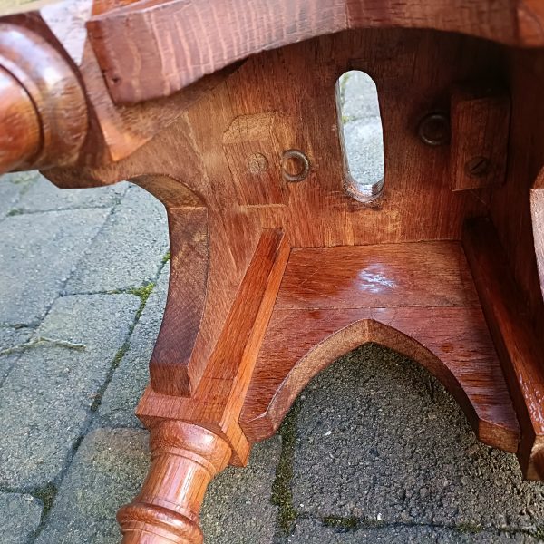 Church  Solid Oak Stool with cut out handle. C1895 - Image 5