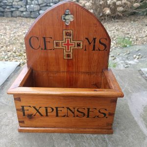 Original Church Pitch Pine Expenses Book Holder.