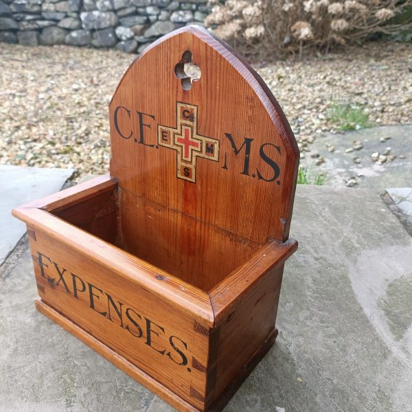 Original Church Pitch Pine Expenses Book Holder. - Image 2