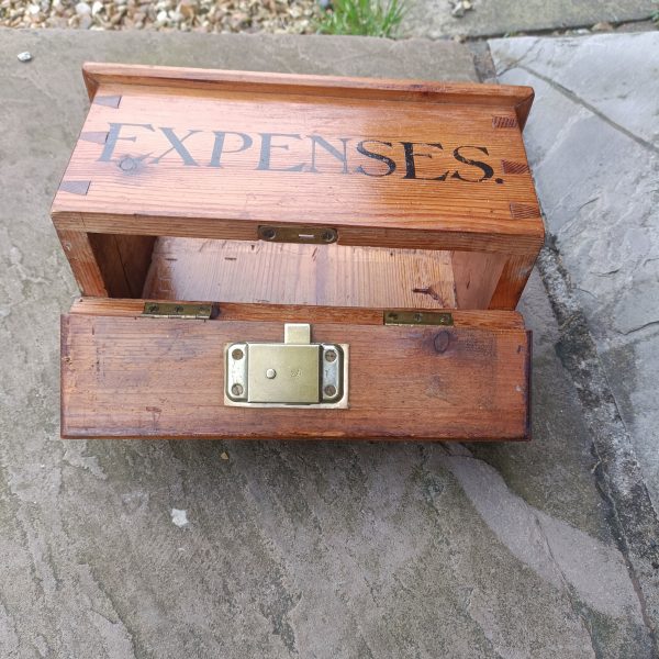 Original Church Pitch Pine Expenses Book Holder. - Image 4