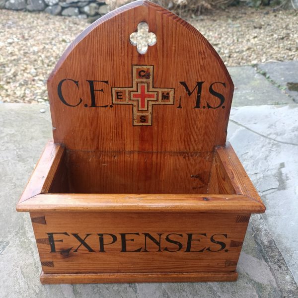 Original Church Pitch Pine Expenses Book Holder. - Image 6