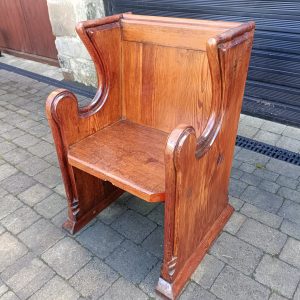 Single Church Reading Pew in Pine. C1880. Unusual. Solid. Heavy.