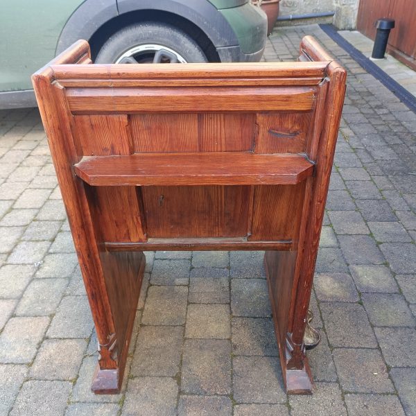 Single Church Reading Pew in Pine. C1880. Unusual. Solid. Heavy. - Image 4