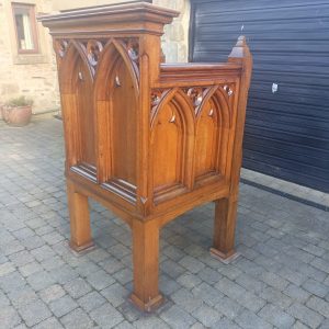 English Church Oak and Pine Gothic Pulpit. C1880