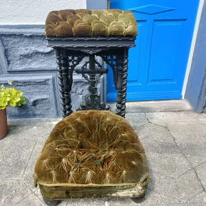 C1820 French Prie Dieu Prayer Kneeler. Horse Hair Filling. Original.