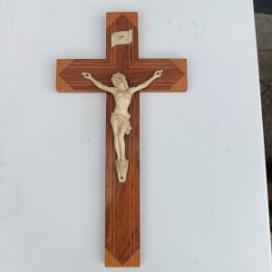 French Hanging Crucifix.12ins x 6.5 ins.
