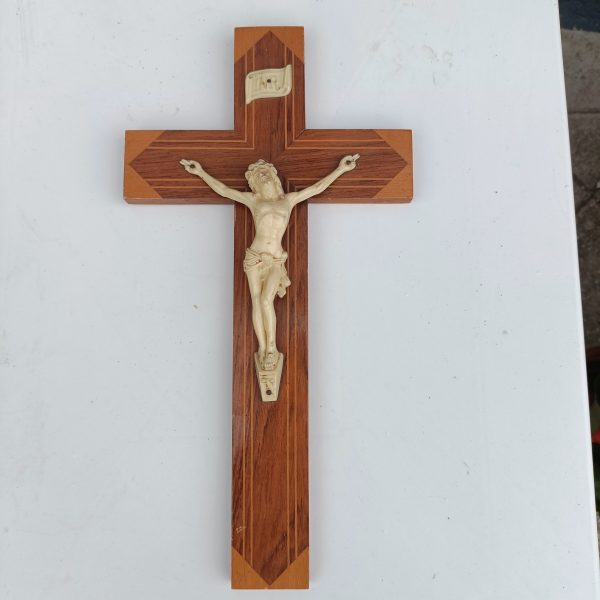 French Hanging Crucifix.12ins x 6.5 ins.
