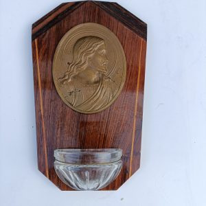 French Hanging Holy Water Plaque.9.5 ins x 6.5 ins. Available to post.