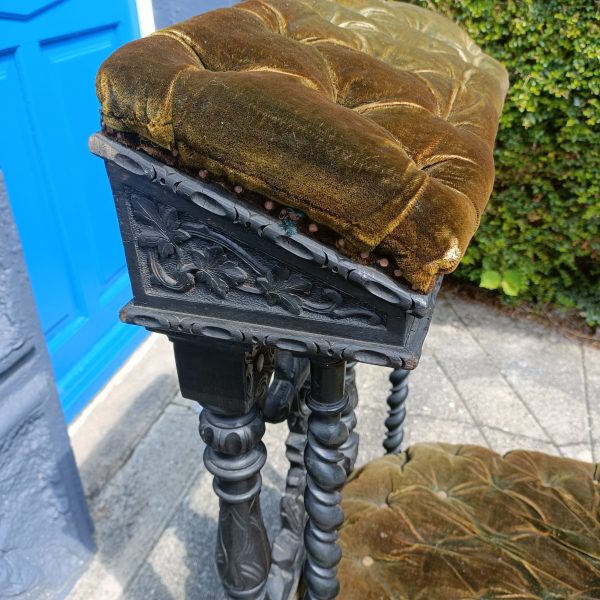 C1820 French Prie Dieu Prayer Kneeler. Horse Hair Filling. Original. - Image 3
