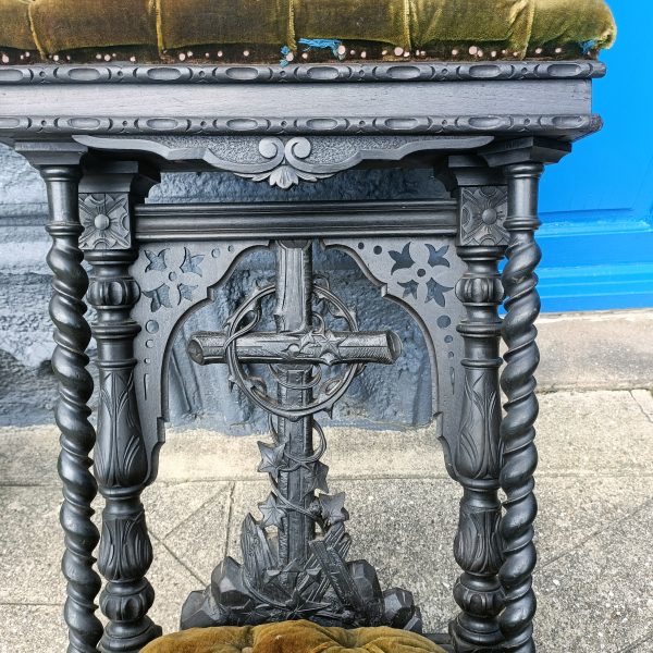 C1820 French Prie Dieu Prayer Kneeler. Horse Hair Filling. Original. - Image 2
