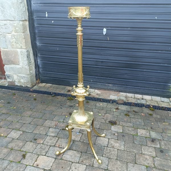 Large Church Brass Alter Candle Stand.C1911, - Image 2
