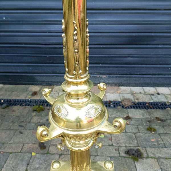 Large Church Brass Alter Candle Stand.C1911, - Image 5