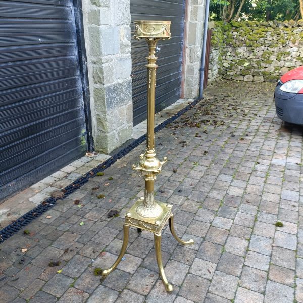 Large Church Brass Alter Candle Stand.C1911, - Image 6