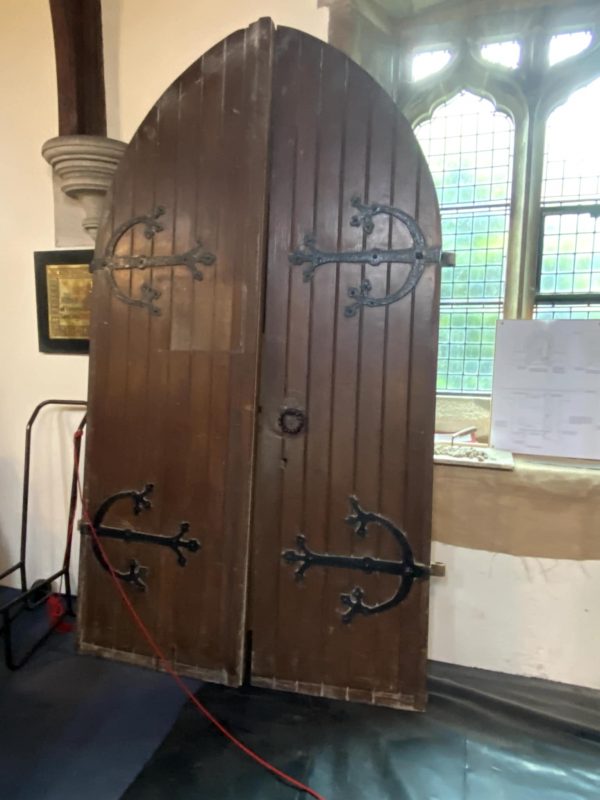 C1886 St Marys Church Ingleton Yorkshire Arch Gothic Doors