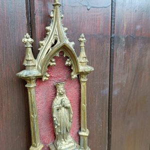 French small Brass Our Lady of Christians Shine. Wall hanging.