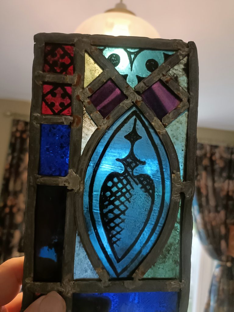 Original Hand painted John Hardman Stained glass sample. 1950s