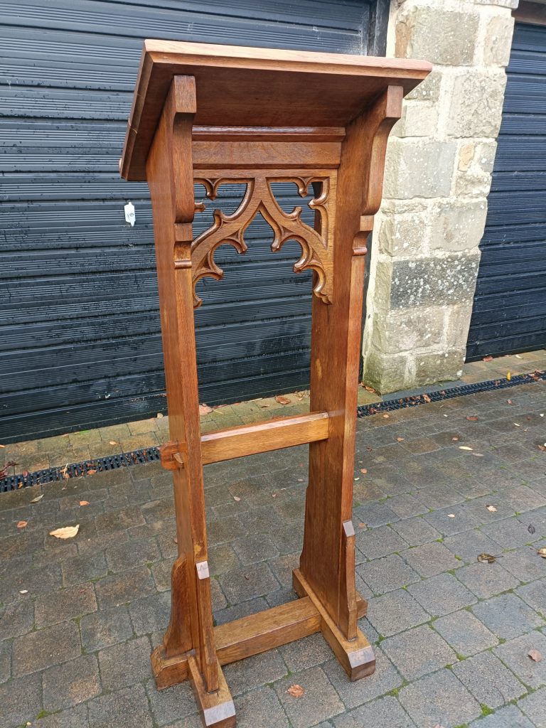 C1880 English Oak tall Lectern. Gothic