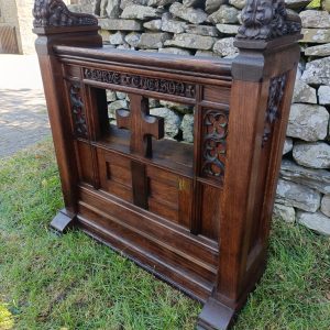 Gothic Revival Dark Oak Church Lectern. Highly Carved. Rare
