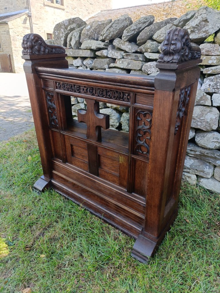 Gothic Revival Dark Oak Church Lectern. Highly Carved. Rare