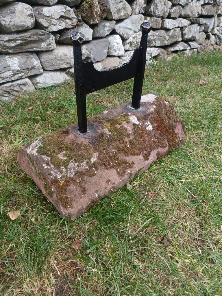 Antique Wrought Iron Church Boot Scraper on Massive Sandstone Base. Collect only from Settle Yorkshire or i Can deliver.